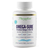 Paradise Herbs Omega-Sure: botella de omega-3 para apoyo cardiovascular y bienestar diario
