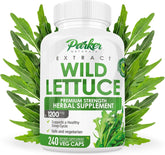 Parker Naturals Wild Lettuce Extract, bote frente: promueve relajación para un descanso nocturno.