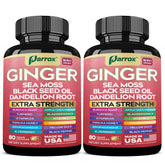 Parrox Ginger 16‑en‑1: cápsulas en botella para uso diario.