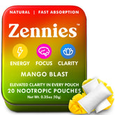 Parrox Zennies: bolsa cafeína mango para concentración durante el trabajo.