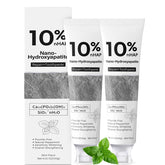 Pasta nano-hidroxiapatita, frente del tubo, cuidado suave para dientes sensibles.