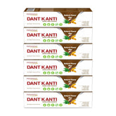 Patanjali Dant Kanti, empaque frontal, facilita identificar el formato de 150 g para uso diario.
