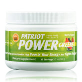 Patriot Power Greens: mezcla de 40+ frutas y verduras para energía sostenida.