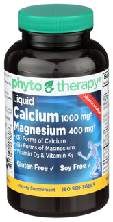 Phyto-Therapy calcio magnesio en cápsulas blandas en frasco para uso diario