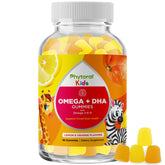 Phytoral gomitas para niños con omega DHA en bote, apoyo a la concentración diaria.