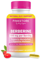 Pink Stork Berberina 500 mg: cápsula diaria para apoyo metabólico suave.