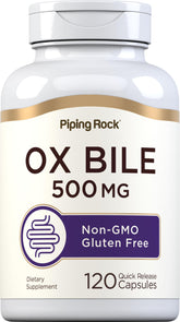 Piping Rock bilis de buey 500 mg en bote, apoyo digestivo diario.