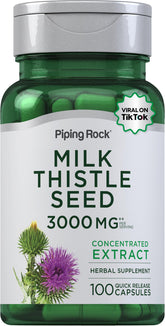 Piping Rock Cardo Mariano: botella con cápsulas, ideal para la rutina diaria.