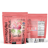 PowderVitamin Electrolytes Plus en bolsa de guayaba kiwi, hidratación sabrosa y sin calorías.