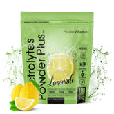 PowderVitamin Electrolytes frente al envase, hidratación sin calorías.