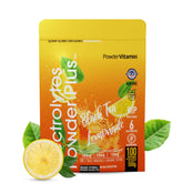 PowderVitamin Electrolytes Powder Plus, envase práctico para uso diario y transporte.