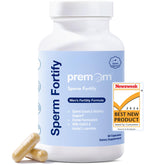 Premom Fortalecimiento de Esperma: botella clara para uso diario de salud masculina.