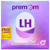 Premom tira de prueba ovulación cuantitativa para detectar la hormona luteinizante con claridad y predecir días fértiles.
