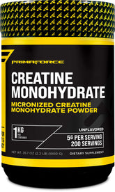 Primaforce creatina monohidratada en botella para entrenamientos rápidos