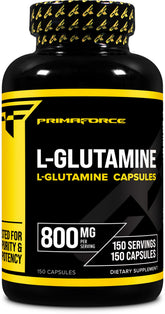 Primaforce L-Glutamina en botella, 800 mg, para uso diario.