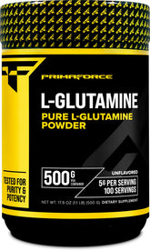 Primaforce L-Glutamine envase 500 g, posible apoyo a la recuperación tras el entrenamiento