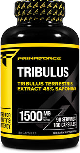 Primaforce Tribulus cápsulas frasco: posible apoyo a la rutina diaria de bienestar.