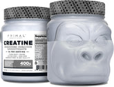 Primal Creatina Monohidrato en pote 400 g para entrenamientos intensos.