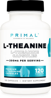 Primal L-teanina: cápsulas para concentración suave.