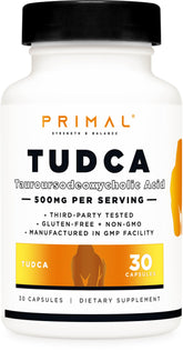 Primal Tudca 500 mg: cápsula diaria para consumo cómodo.