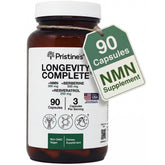 PRISTINE'S Longevity NMN en botella, apoyo energético diario.
