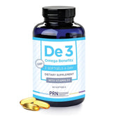 PRN De3 Omega-3: botella y beneficio para ojos cansados