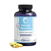 PRN Omega3: bote de cápsulas blandas frente, posibles beneficios para piel y articulaciones.