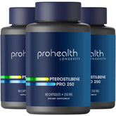 ProHealth Pterostilbene – botella frontal: apoyo antioxidante para el día a día.