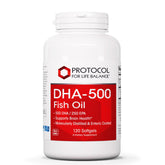 DHA-500 de PROTOCOL FOR LIFE BALANCE, vertido suave de la botella para uso diario.