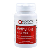 PROTOCOL FOR LIFE BALANCE Methyl B12 10000mcg: empaque de pastillas masticables para uso diario.