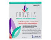 Provella: botella de tabletas probióticas para equilibrio digestivo.