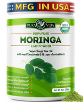PURA VIDA MORINGA: polvo de hojas 100% orgánico para batidos nutritivos.