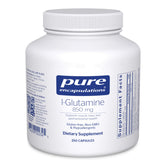 Pure Encapsulations L-Glutamina 850 mg en botella para uso diario digestivo.