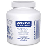Pure Encapsulations Magnesio Citrato, frasco frontal, apoyo al sueño y relajación.