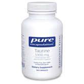 Pure Encapsulations Taurina 1000 mg en botella, apoyo al corazón y desintoxicación natural.
