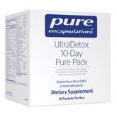 Pure Encapsulations UltraDetox envase, práctico para la rutina diaria de desintoxicación.