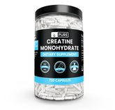 PURE ORIGINAL INGREDIENTS Creatina Monohidratada cápsulas, botella lista para uso diario.