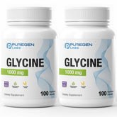Puregen Labs Glicina 1000 mg, cápsulas vegetarianas para dosis diarias