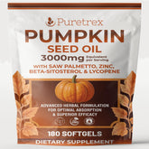 PURETREX botella de aceite de semilla de calabaza 3000 mg para apoyo general