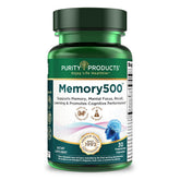 Purity Products Memory500 cápsulas, apoyo diario para concentración y memoria.
