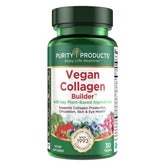 Purity Products Vegan Collagen Builder en botella de tabletas para uso diario.