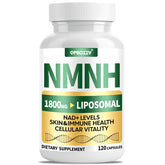 Qmiozzy NMNH botella y cápsulas para energía diaria.