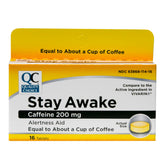 Quality Choice Stay Awake tableta cafeina en botella, impulso rapido para estudiar de noche