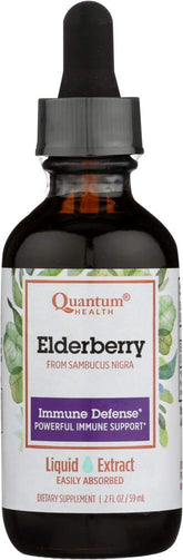 Quantum sauco líquido, botella de 2 oz, ideal para mezclar en tés o bebidas.