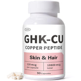 QUBIT GHK-Cu cápsulas en botella para cuidado diario de piel y cabello.