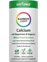 Rainbow Light calcio con magnesio y D3, botella para consumo diario.