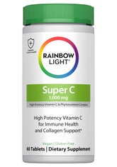 Rainbow Light Vitamina C 1000, empaque de 60 tabletas para rutina diaria fácil.