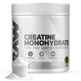 RAW Nutrition Creatina Monohidrato, contenedor visible para energía sostenida en entrenamientos intensos