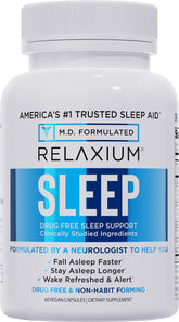 Relaxium Sleep Aid: botella en primer plano para dormir mejor