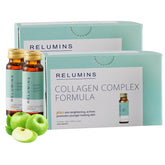 Relumins Collagen: botella sabor manzana para cuidado de la piel.